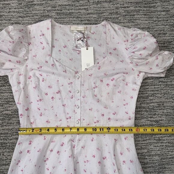 NWT LoveShackFancy Cora Mini Dress Pink Brimfield Floral Medium - Picture 10 of 16
